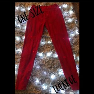 Red LuLaRoe Leggings